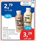 Trinkmahlzeit von yfood für 2,79 € bei budni im Angebot Trinkmahlzeit von yfood im aktuellen budni Prospekt