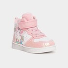 Baskets montantes scratchs et paillettes rose bébé fille dans le catalogue La Halle