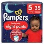 Couches Baby Dry Night Pants T5 x35 - PAMPERS en promo chez Intermarché Nîmes à 10,48 €