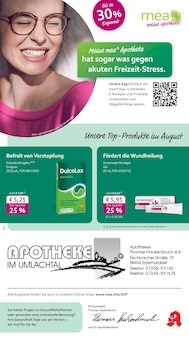 Aktueller mea - meine apotheke Prospekt "Unsere August-Angebote" Seite 1 von 4 Seiten für Eberhardzell