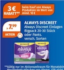 DISCREET von Always für 7,99 € bei Müller im Angebot DISCREET von Always im aktuellen Müller Prospekt