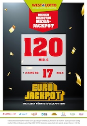 Aktueller Westlotto Baumärkte Prospekt für Olfen: Diesen Dienstag Mega-Jackpot 120 Mio. € + 2. Rang rd. 17 Mio. € mit 3} Seiten, 18.11.2024 - 19.11.2024