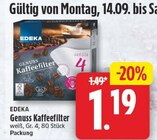 Aktuelle Kaffee Angebote bei WEZ in Löhne Aktuelles Genuss Kaffeefilter Angebot bei WEZ in Löhne ab 1,19 €