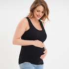 Débardeur allaitement col rond stretch noir femme maternité - La Halle Débardeur allaitement col rond stretch noir femme maternité à 9,99 € dans le catalogue La Halle