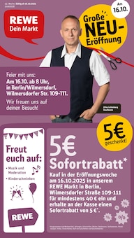 REWE Prospekt der Woche "Dein Markt" Seite 1, 13.10.2025 bis 18.10.2025 für Berlin Aktueller REWE Prospekt "Dein Markt" Seite 1 von 34 Seiten für Berlin