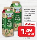 nah&frisch Marsberg - frische Bio Milch Angebot im Prospekt frische Bio Milch bei nah&frisch im Marsberg Prospekt für 1,49 €