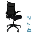 Fauteuil de bureau AERO - accoudoirs réglables - appui-tête intégré - noir en promo à 89,00 € chez Bureau Vallée Fauteuil de bureau AERO - accoudoirs réglables - appui-tête intégré - noir dans le catalogue Bureau Vallée