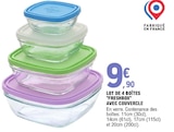 Promo Lot de 4 boîtes Freshbox avec couvercle à 9,90 € dans le catalogue E.Leclerc à Fleury-les-Aubrais