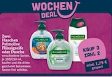 Zwei Flaschen Flüssigseife oder Dusche Angebote von Palmolive bei tegut Erfurt