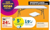 Table pliante en promo chez Super U Saint-Denis à 24,99 €