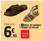 Mule ou sandale femme ou enfant - TISSAIA en promo chez E.Leclerc Le Havre à 6,95 €