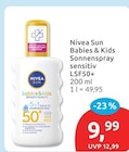 Sun Babies & Kids Sonnenspray sensitiv LSF50+ von Nivea für 9,99 € bei budni im Angebot Sun Babies & Kids Sonnenspray sensitiv LSF50+ von Nivea im aktuellen budni Prospekt