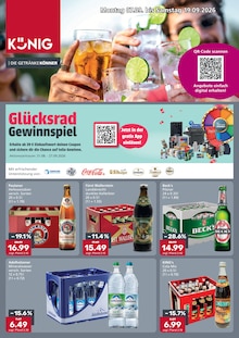 Wasser im Getränke König Prospekt "DIE GETRÄNKEKÖNNER" mit 4 Seiten (Augsburg)