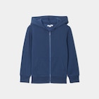Sweat zippé à capuche molleton bleu foncé garçon - La Halle Sweat zippé à capuche molleton bleu foncé garçon à 8,99 € dans le catalogue La Halle