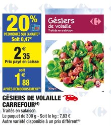 Gésiers de volaille - Carrefour Market à Saint-Ouen Gésiers de volaille en promo chez Carrefour Market Saint-Ouen à 1,88 €