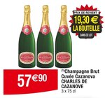 Champagne Brut Cuvée Cazanova - CHARLES DE CAZANOVE en promo chez Cora Rennes à 57,90 €