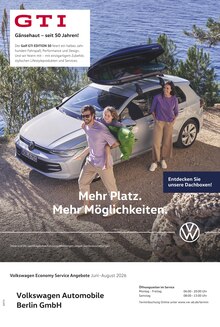 Aktueller Volkswagen Prospekt "Mehr Platz. Mehr Möglichkeiten." für Berlin Aktueller Volkswagen Prospekt für Berlin mit Seite