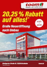 Aktueller toom Baumarkt Prospekt, "20,25% Rabatt auf alles!", mit Angeboten der Woche, gültig von 17.03.2025 bis 17.03.2025