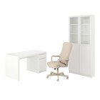 Schreibtisch+Aufbewahrungskombi und Drehstuhl weiß/beige im IKEA Prospekt Schreibtisch+Aufbewahrungskombi und Drehstuhl weiß/beige von MALM/MILLBERGET / BILLY/OXBERG im aktuellen IKEA Prospekt für 438,98 €