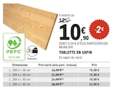 Tablette en sapin en promo chez E.Leclerc Vaulx-en-Velin à 10,90 €
