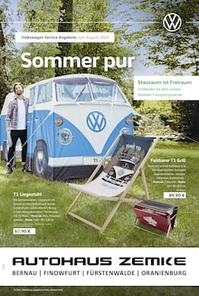 Aktueller Volkswagen Prospekt "Sommer pur" Seite 1 von 1 Seite für Schorfheide