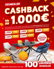 Aktueller Segmüller Möbel & Einrichtung Prospekt in Kirchseeon und Umgebung, "Cashback bis zu 1000€" mit 6 Seiten, 10.05.2025 - 01.06.2025