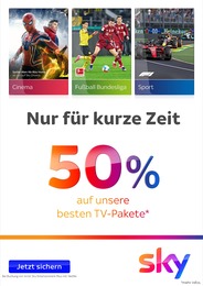 Sky Prospekt für Telgte mit 4 Seiten Sky Prospekt für Telgte: "Nur für kurze Zeit 50% auf unsere besten TV - Pakete", 4 Seiten, 03.05.2022 - 31.05.2022