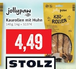 Kaurollen mit Huhn im Angebot bei Kaufhaus Stolz in Stralsund Kaurollen mit Huhn Angebote von jollypaw bei Kaufhaus Stolz Stralsund für 4,49 €