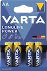 Longlife Power Batterien Mignon AA oder Micro AAA im Angebot bei Rossmann in Potsdam Longlife Power Batterien Mignon AA oder Micro AAA Angebote von Varta bei Rossmann Potsdam für 3,99 €
