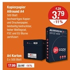 Kopierpapier im V-Markt Prospekt Kopierpapier Allround A4 von go copy im aktuellen V-Markt Prospekt für 3,79 €
