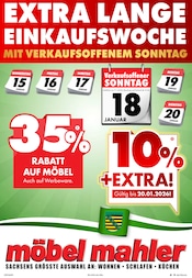 Aktueller Möbel Mahler Siebenlehn Möbel & Einrichtung Prospekt in Wachau und Umgebung, "EXTRA LANGE EINKAUFSWOCHE" mit 16 Seiten, 14.01.2026 - 03.02.2026