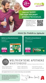 mea - meine apotheke Apotheken Prospekt der aktuellen Woche mit 4 Seiten, gültig von 01.09.2025 bis 30.09.2025, in Moosburg und Umgebung Aktueller mea - meine apotheke Apotheken Prospekt in Moosburg und Umgebung, "Unsere September-Angebote" mit 4 Seiten, 01.09.2025 - 30.09.2025