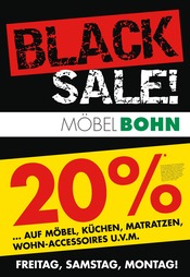 Aktueller Möbel Bohn Möbel & Einrichtung Prospekt in Rot und Umgebung, "BLACK SALE!" mit 2 Seiten, 28.11.2025 - 01.12.2025