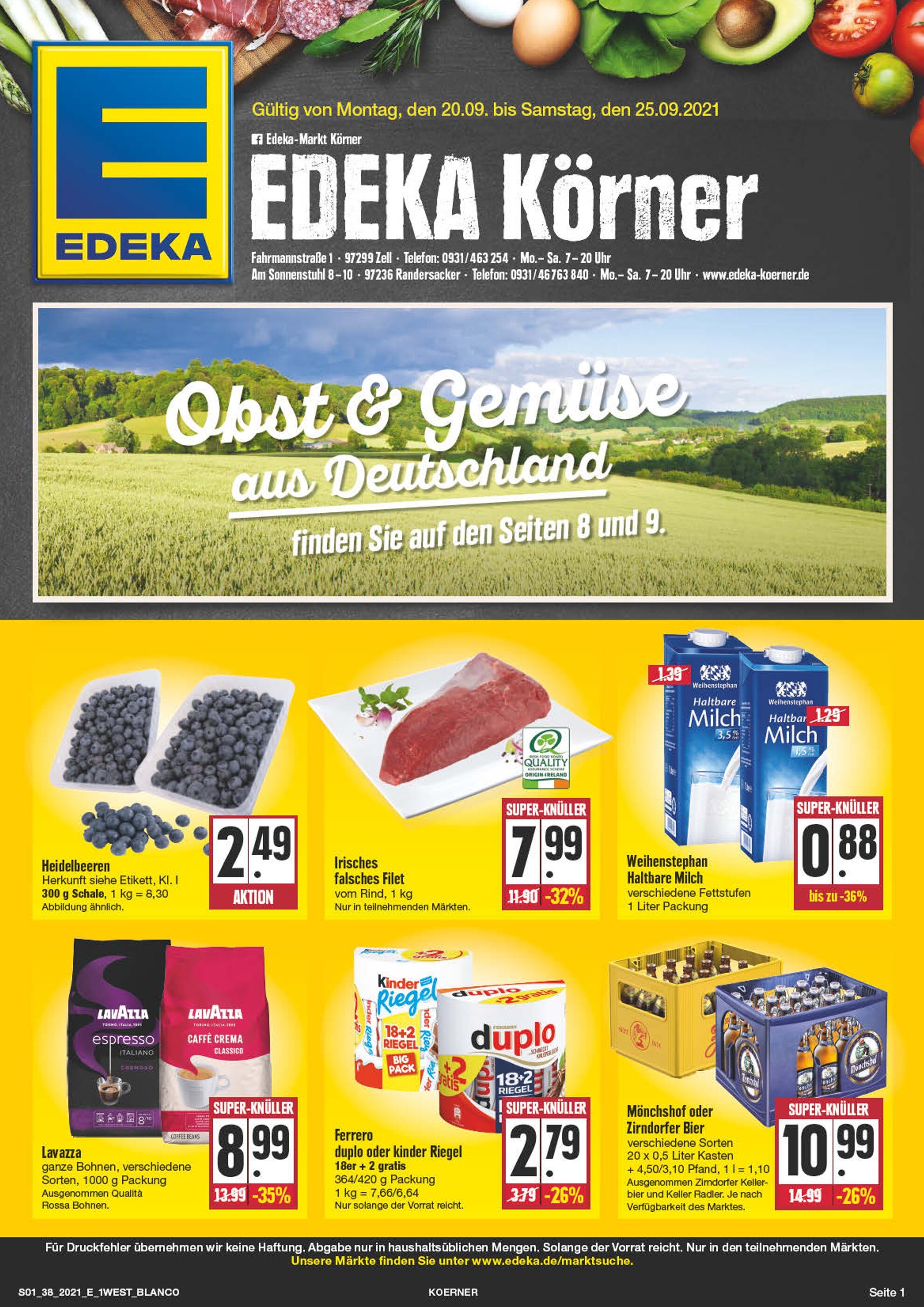 EDEKA Prospekt für Waldbüttelbrunn mit 36 Seiten EDEKA Prospekt für Waldbüttelbrunn: "Wir lieben Lebensmittel!", 36 Seiten, 20.09.2021 - 25.09.2021