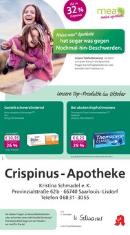 mea - meine apotheke Prospekt der Woche "Unsere Oktober-Angebote" Seite 1, 01.10.2025 bis 31.10.2025 für Saarlouis Aktueller mea - meine apotheke Prospekt "Unsere Oktober-Angebote" Seite 1 von 4 Seiten für Saarlouis