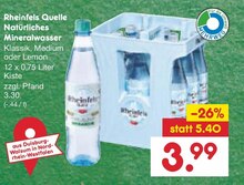 Natürliches Mineralwasser bei Netto Marken-Discount in Duisburg Natürliches Mineralwasser im Angebot bei Netto Marken-Discount Duisburg für 3,99 €