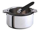 Promo Série de 3 casseroles 16/18/20 cm + cuit-vapeur 20 cm + poignée blanche à 254,90 € dans le catalogue Culinarion à Caen