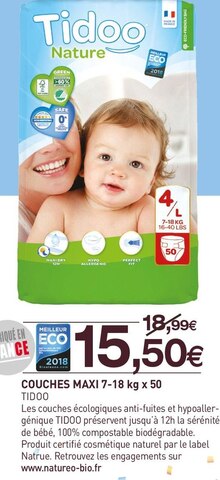 Bébé - Tidoo - NaturéO Bébé - Tidoo à 15,50 € dans le catalogue NaturéO "En promotion plus de 150 produits BIO"