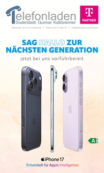 Aktueller Telefonladen Duderstadt Prospekt "SAG HALLO ZUR NÄCHSTEN GENERATION" Seite 1 von 8 Seiten