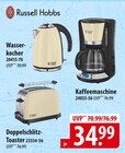 Russell Hobbs Wasserkocher, Kaffeemaschine oder Doppelschlitz-Toaster Angebote bei famila Nordost Gifhorn für 34,99 €