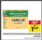 Pochette de 24 feuilles de papier à dessin - Canson - Supeco Pochette de 24 feuilles de papier à dessin - Canson à 1,49 € dans le catalogue Supeco