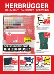 Bohrmaschine im Herbrügger Prospekt in Unna Aktueller Herbrügger Prospekt mit Bohrmaschine, "BAUMARKT BAUSTOFFE BERATUNG", Seite 1