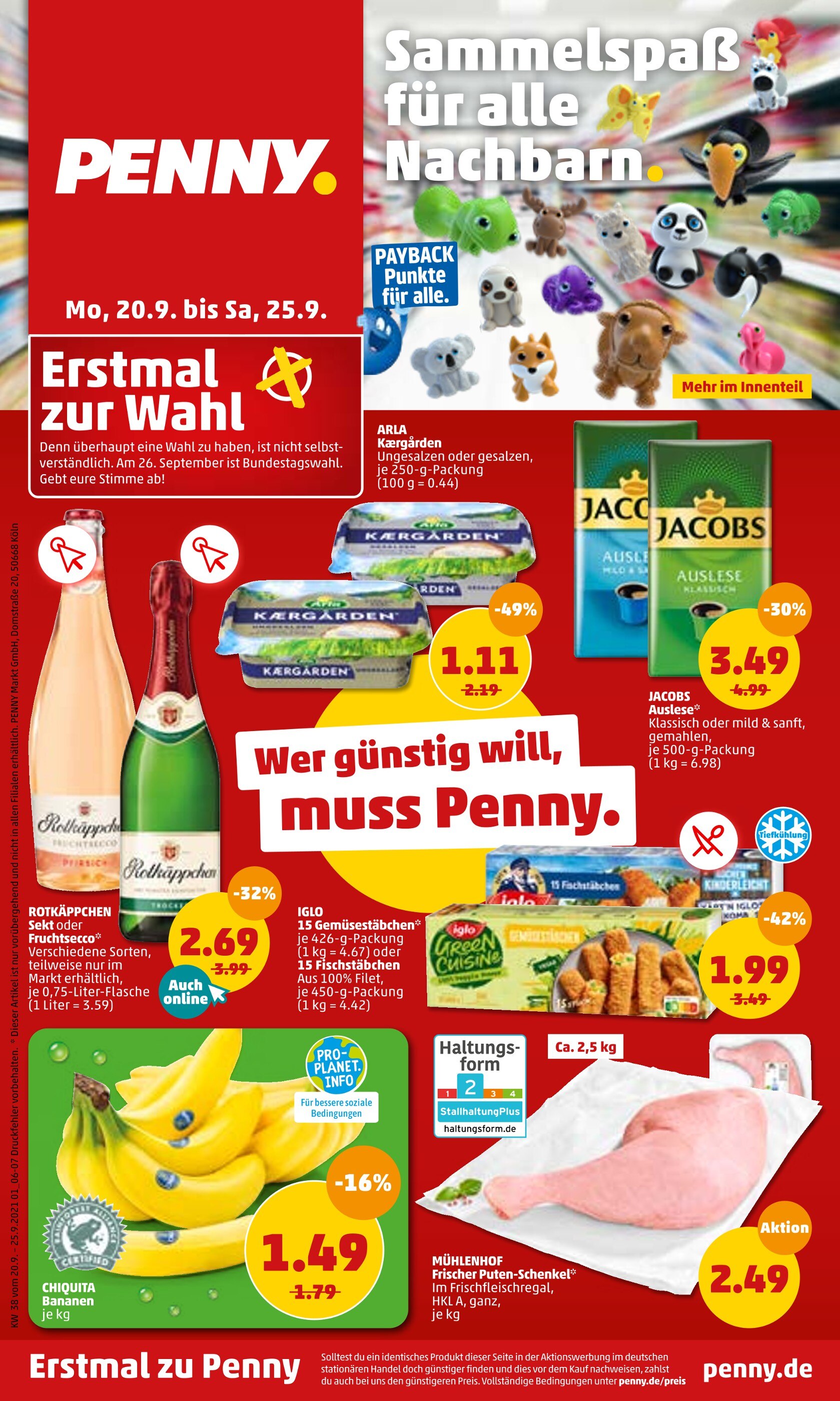 Penny-Markt Prospekt für Worms mit 42 Seiten Penny-Markt Prospekt für Worms: "Erstmal zu Penny", 42 Seiten, 20.09.2021 - 25.09.2021