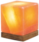 SALZKRISTALLLEUCHTEN „Kubus“ MIT HOLZSOCKEL Angebote bei Marktkauf Heilbronn für 19,99 €