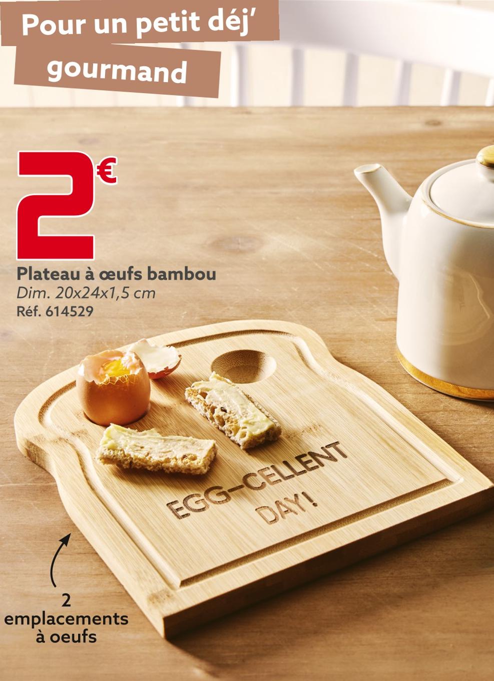 Plateau Petit-déjeuner En Bambou à Prix Carrefour