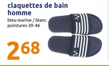claquettes de bain homme - Action à Paris claquettes de bain homme en promo chez Action Paris à 2,68 €
