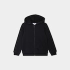 Sweat zippé à capuche droit noir fille en promo chez La Halle Sweat zippé à capuche droit noir fille dans le catalogue La Halle
