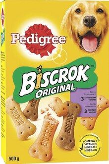 Biscuits pour chien Biscrok original - Géant Casino à Caen Biscuits pour chien Biscrok original en promo chez Géant Casino Caen à 0,93 €
