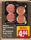 Angus Irish Beef Burger Patties Angebote von Butcher's bei REWE Rostock für 4,44 €