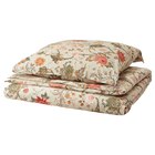 Bettwäsche-Set, 2-teilig helles Graubeige/bunt 155x220/80x80 cm von NÄSSELKLOCKA im aktuellen IKEA Prospekt
